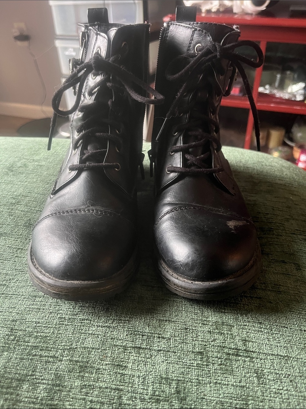Women’s Black Lace-Up Leather Boots